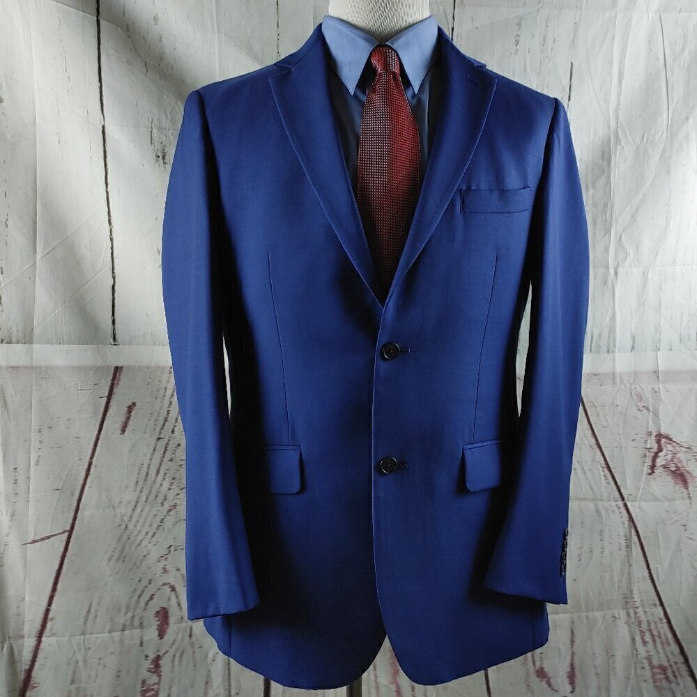 Jos A Bank 1905 The New Tradition Custom Made 41L Wool 2 Button Blue Suit Blazer